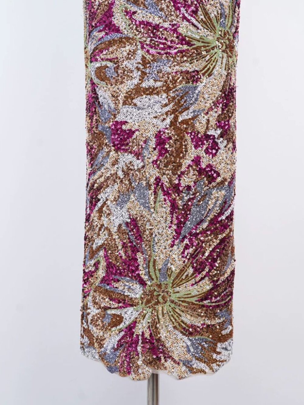 Bronx and Banco Sequin Dahlia Maxi Dress XS/S/M Red Strapless Stretch - Picture 10 of 12